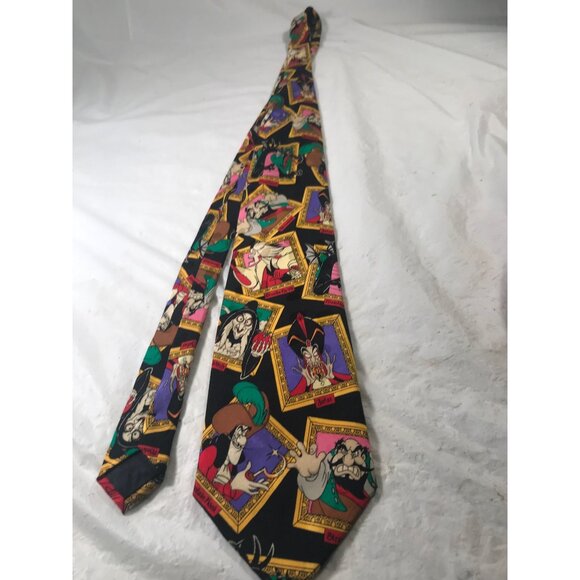 The Disney Store Cartoon Villains Multi Colored Silk Tie - Picture 6 of 6